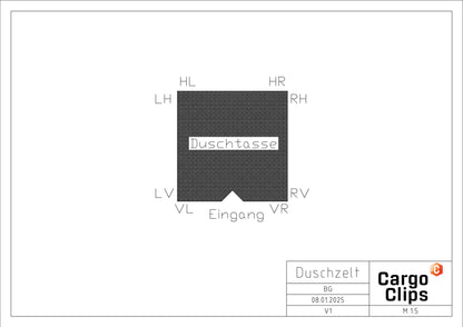 CargoClips Mobile Duschkabine