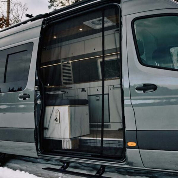 Moskito Netz an Schiebetür für Sprinter ersetzt den Original Türgummi